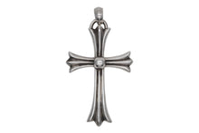 Load image into Gallery viewer, CHROME HEARTS クロムハーツ CH CRS LG W/BALE ラージCHクロス Wベイルペンダントトップ チャーム 重量約46.7g 美品 中古 4b012186