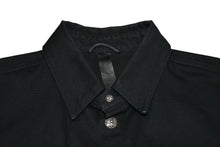 Load image into Gallery viewer, 極美品 CHROME HEARTS クロムハーツ WORK DOG ワークドッグ デニムシャツ サイズL クロスボールボタン ブラック 中古 4b012190