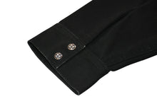 Load image into Gallery viewer, 極美品 CHROME HEARTS クロムハーツ WORK DOG ワークドッグ デニムシャツ サイズL クロスボールボタン ブラック 中古 4b012190