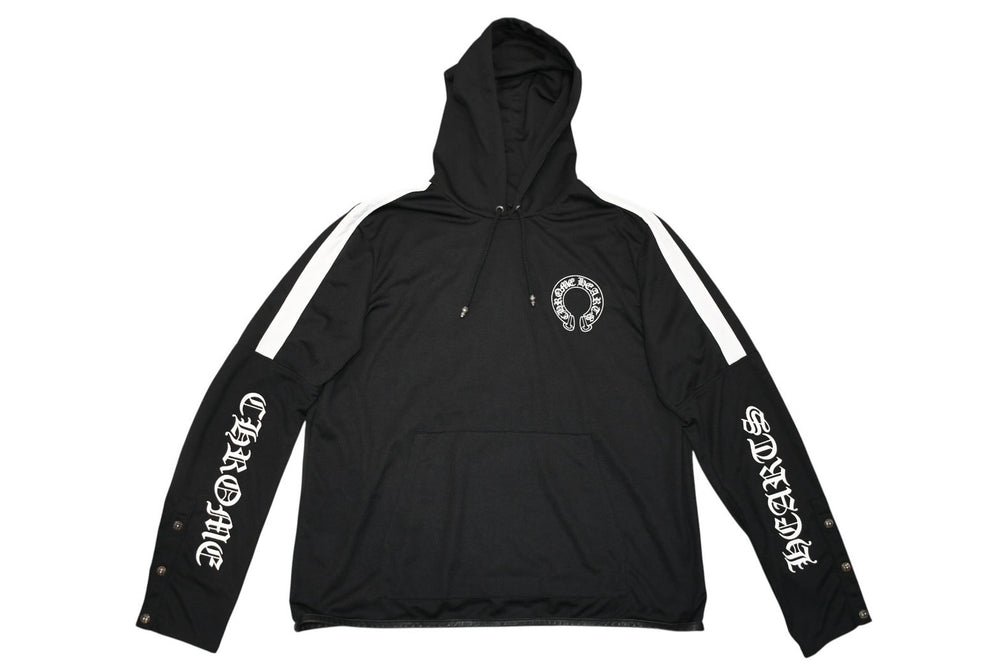 極美品 CHROME HEARTS クロムハーツ メッシュトラックフーディー サイズL アフターセメタリークロスパッチ 9パッチ クロスボール 中古 4b012191