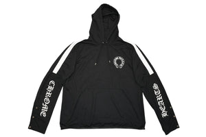 極美品 CHROME HEARTS クロムハーツ メッシュトラックフーディー サイズL アフターセメタリークロスパッチ 9パッチ クロスボール 中古 4b012191