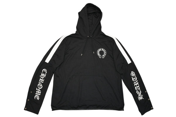 極美品 CHROME HEARTS クロムハーツ メッシュトラックフーディー サイズL アフターセメタリークロスパッチ 9パッチ クロスボール 中古 4b012191