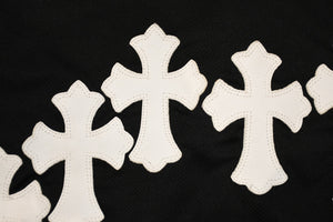 極美品 CHROME HEARTS クロムハーツ メッシュトラックフーディー サイズL アフターセメタリークロスパッチ 9パッチ クロスボール 中古 4b012191