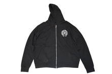 Load image into Gallery viewer, 新品未使用 CHROME HEARTS クロムハーツ ジップアップフーディー パーカー サイズXL ホースシュー ブラック 東京限定 中古 4b012203