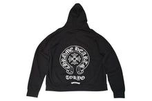 Load image into Gallery viewer, 新品未使用 CHROME HEARTS クロムハーツ ジップアップフーディー パーカー サイズXL ホースシュー ブラック 東京限定 中古 4b012203