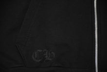 Load image into Gallery viewer, 新品未使用 CHROME HEARTS クロムハーツ ジップアップフーディー パーカー サイズXL ホースシュー ブラック 東京限定 中古 4b012203