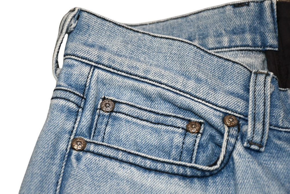 CHROME HEARTS クロムハーツ セパレートジップデニムパンツ ジーンズ サイズ25 クロスボール インディゴブルー 美品 中古 4b012204