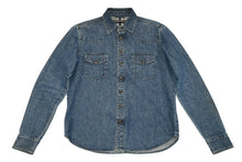Load image into Gallery viewer, CHROME HEARTS クロムハーツ デニムウエスタンシャツ 長袖シャツ サイズSM CHクロスパッチ 2パッチ クロスボールボタン 良品 中古 4b012205