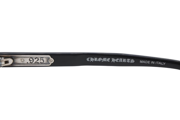 CHROME HEARTS クロムハーツ PM サングラス アイウェア サイズ52□18-143 アセテート シルバー925 ブラック ブルー 美品 中古 4b012207