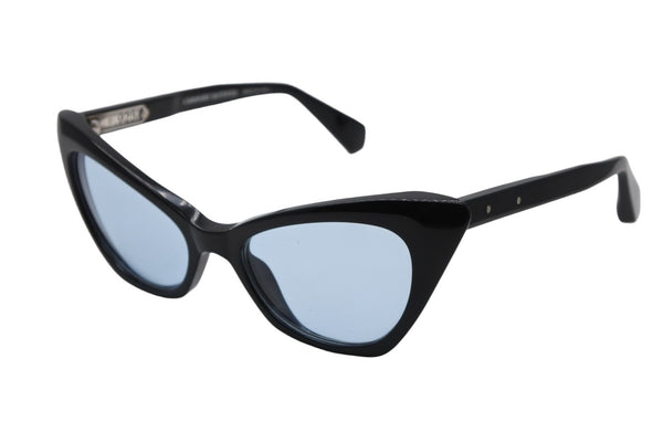 CHROME HEARTS クロムハーツ PM サングラス アイウェア サイズ52□18-143 アセテート シルバー925 ブラック ブルー 美品 中古 4b012207