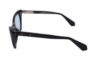 CHROME HEARTS クロムハーツ PM サングラス アイウェア サイズ52□18-143 アセテート シルバー925 ブラック ブルー 美品 中古 4b012207