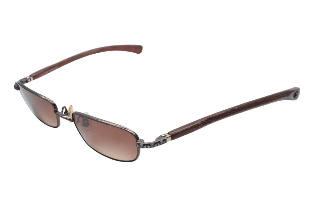 CHROME HEARTS VERVEDERE-D Sunglasses Eyewear CH Cross Dagger Ebony Wood Good Used 4b012178