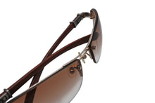 Load image into Gallery viewer, CHROME HEARTS クロムハーツ TAIL テイル ハーフリム サングラス アイウェア エボニーウッドテンプル CHクロス CHプラス 美品 中古 4b012181