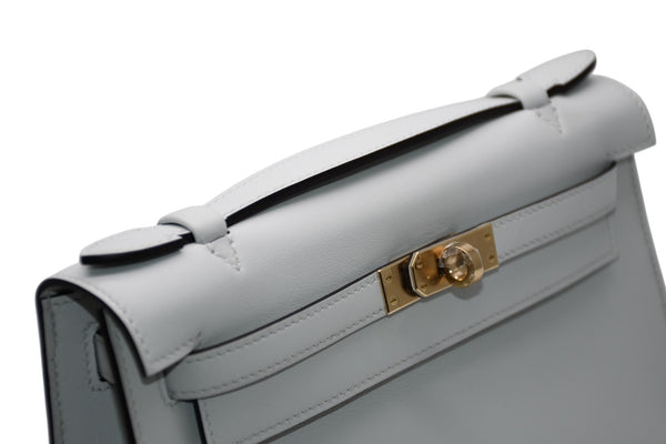 未使用 HERMES エルメス ハンドバッグ ポシェットケリー K刻印 グリペール スイフト ゴールド金具 中古 4b012214