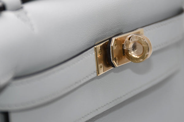 未使用 HERMES エルメス ハンドバッグ ポシェットケリー K刻印 グリペール スイフト ゴールド金具 中古 4b012214