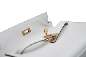 未使用 HERMES エルメス ハンドバッグ ポシェットケリー K刻印 グリペール スイフト ゴールド金具 中古 4b012214