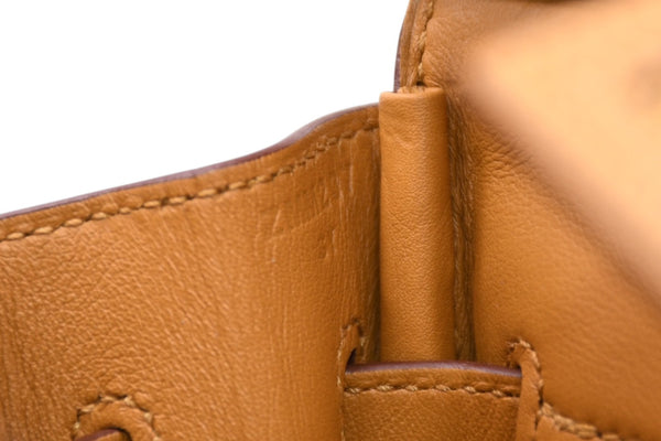 新品未使用 HERMES エルメス バーキンカーゴ 25 ハンドバッグ Z刻印 セサミ シルバー金具 中古 4b012218