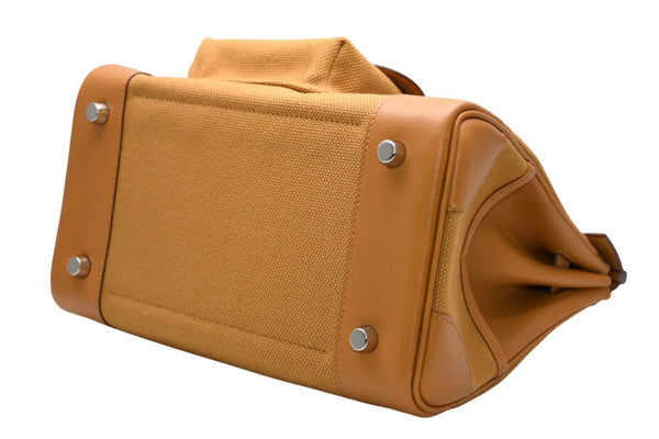 新品未使用 HERMES エルメス バーキンカーゴ 25 ハンドバッグ Z刻印 セサミ シルバー金具 中古 4b012218