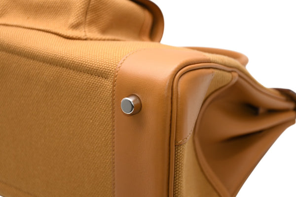 新品未使用 HERMES エルメス バーキンカーゴ 25 ハンドバッグ Z刻印 セサミ シルバー金具 中古 4b012218