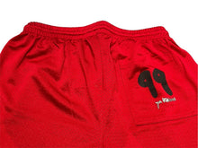 Load image into Gallery viewer, CHROME HEARTS クロムハーツ × MATTY BOY マッティボーイ メッシュパンツ サイズL フローラルクロス レッド 美品 中古 4b012238