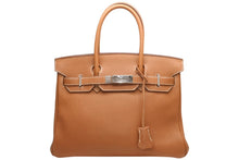 Load image into Gallery viewer, 極美品 HERMES エルメス バーキン30 ハンドバッグ トゴ ゴールド シルバー金具 ☐K刻印 中古 4b012252