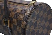 Load image into Gallery viewer, LOUIS VUITTON ルイヴィトン ダミエ エベヌ パピヨンPM ハンドバッグ N51304 筒型 ドラム型 ブラウン ゴールド金具 美品 中古 4b009213