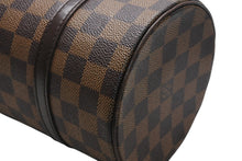 Load image into Gallery viewer, LOUIS VUITTON ルイヴィトン ダミエ エベヌ パピヨンPM ハンドバッグ N51304 筒型 ドラム型 ブラウン ゴールド金具 美品 中古 4b009213