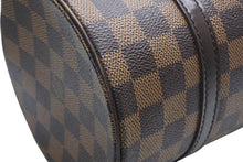 Load image into Gallery viewer, LOUIS VUITTON ルイヴィトン ダミエ エベヌ パピヨンPM ハンドバッグ N51304 筒型 ドラム型 ブラウン ゴールド金具 美品 中古 4b009213