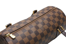 Load image into Gallery viewer, LOUIS VUITTON ルイヴィトン ダミエ エベヌ パピヨンPM ハンドバッグ N51304 筒型 ドラム型 ブラウン ゴールド金具 美品 中古 4b009213