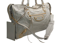 Load image into Gallery viewer, BALENCIAGA バレンシアガ クラシック シティ ハンドバッグ 2WAY 535269 レザー グレー ゴールド金具 美品 中古 4b012459