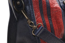 Load image into Gallery viewer, BALENCIAGA バレンシアガ クラシック シティ ハンドバッグ 2WAY 002123 レザー ネイビー レッド アンティークブラック金具 美品 中古 4b012489
