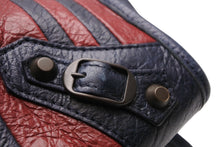 Load image into Gallery viewer, BALENCIAGA バレンシアガ クラシック シティ ハンドバッグ 2WAY 002123 レザー ネイビー レッド アンティークブラック金具 美品 中古 4b012489