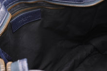 Load image into Gallery viewer, BALENCIAGA バレンシアガ クラシック シティ ハンドバッグ 2WAY 002123 レザー ネイビー レッド アンティークブラック金具 美品 中古 4b012489
