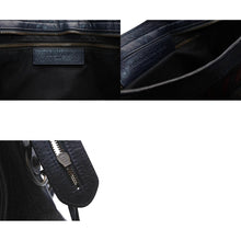 Load image into Gallery viewer, BALENCIAGA バレンシアガ クラシック シティ ハンドバッグ 2WAY 002123 レザー ネイビー レッド アンティークブラック金具 美品 中古 4b012489