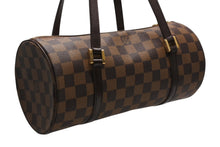 Load image into Gallery viewer, LOUIS VUITTON ルイヴィトン ダミエ エベヌ パピヨンPM ハンドバッグ N51304 筒型 ドラム型 ブラウン ゴールド金具 美品 中古 4b009213