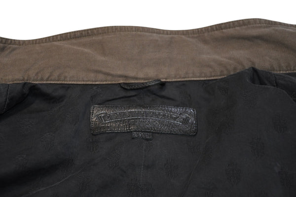 極美品 CHROME HEARTS クロムハーツ CHERRY BOMB チェリーボム ミリタリージャケット サイズXXL クロスボールボタン シルバー925 中古 4b012268