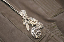 Load image into Gallery viewer, 極美品 CHROME HEARTS クロムハーツ CHERRY BOMB チェリーボム ミリタリージャケット サイズXXL クロスボールボタン シルバー925 中古 4b012268