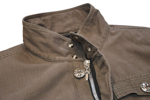極美品 CHROME HEARTS クロムハーツ CHERRY BOMB チェリーボム ミリタリージャケット サイズXXL クロスボールボタン シルバー925 中古 4b012268