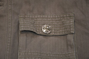 極美品 CHROME HEARTS クロムハーツ CHERRY BOMB チェリーボム ミリタリージャケット サイズXXL クロスボールボタン シルバー925 中古 4b012268