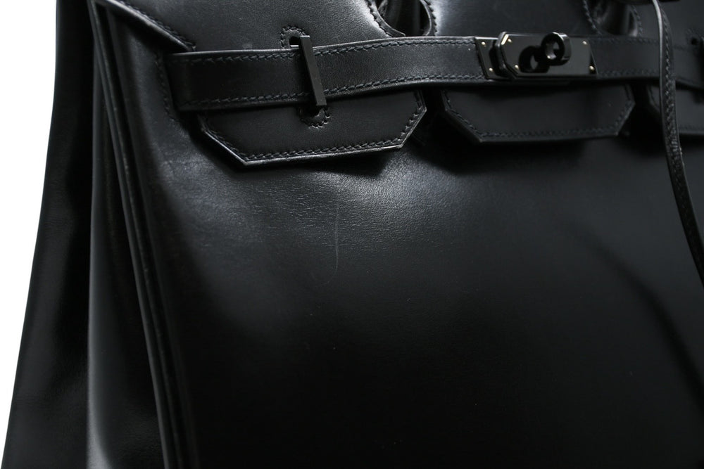 極美品 超希少 HERMES エルメス バーキン35 ハンドバッグ ソーブラック □O 中古 4b012277