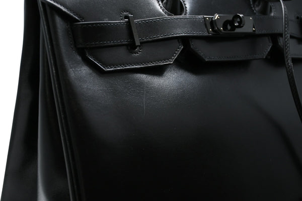 極美品 超希少 HERMES エルメス バーキン35 ハンドバッグ ソーブラック □O 中古 4b012277