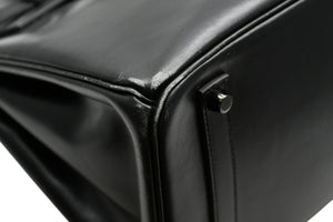 極美品 超希少 HERMES エルメス バーキン35 ハンドバッグ ソーブラック □O 中古 4b012277