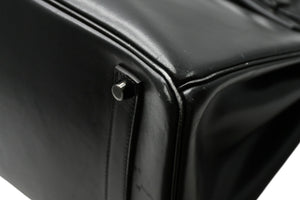 極美品 超希少 HERMES エルメス バーキン35 ハンドバッグ ソーブラック □O 中古 4b012277