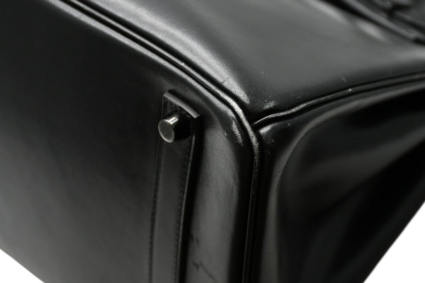 極美品 超希少 HERMES エルメス バーキン35 ハンドバッグ ソーブラック □O 中古 4b012277