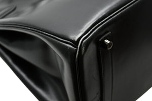 極美品 超希少 HERMES エルメス バーキン35 ハンドバッグ ソーブラック □O 中古 4b012277