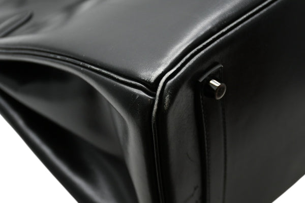 極美品 超希少 HERMES エルメス バーキン35 ハンドバッグ ソーブラック □O 中古 4b012277