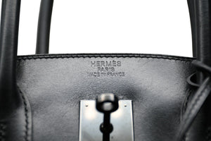 極美品 超希少 HERMES エルメス バーキン35 ハンドバッグ ソーブラック □O 中古 4b012277