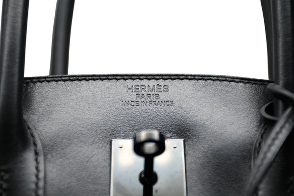 極美品 超希少 HERMES エルメス バーキン35 ハンドバッグ ソーブラック □O 中古 4b012277