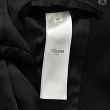 画像をギャラリービューアに読み込む, CELINE セリーヌ コート トレンチコート ブラック ウール サイズ50 美品 中古 4b012285