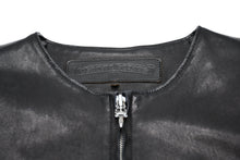 Load image into Gallery viewer, CHROME HEARTS クロムハーツ シングルライダースジャケット ダガージップ スクロールラベル ブラック Sサイズ 美品 中古 4b012295